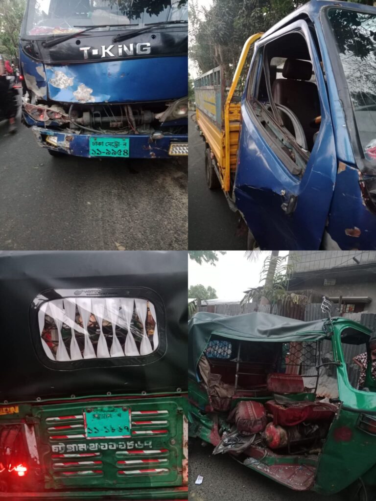 কাপ্তাইয়ে মিনি ট্রাক- সিএনজি সংঘর্ষ, আহত একাধিক