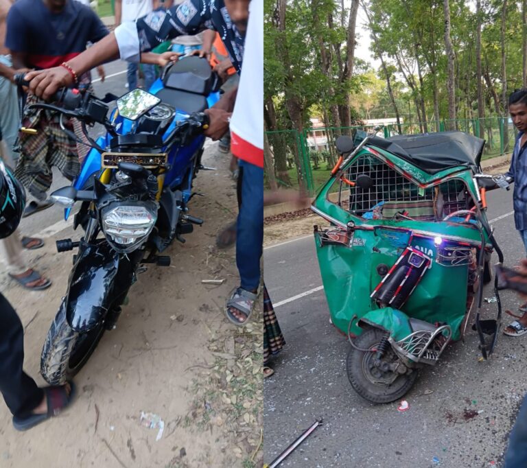 🟥 কাপ্তাইয়ে সিএনজি–মোটরসাইকেলের মুখোমুখি সংঘর্ষে আহত ৪