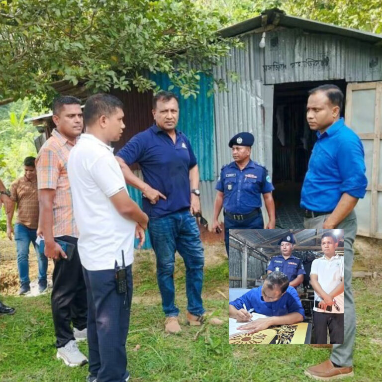 কাপ্তাইয়ের পাগলীপাড়া পুলিশ ক্যাম্প পরিদর্শনে এসপি