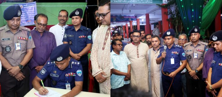 কাপ্তাই-কাউখালীতে পূজামণ্ডপ পরিদর্শনে পুলিশ সুপার